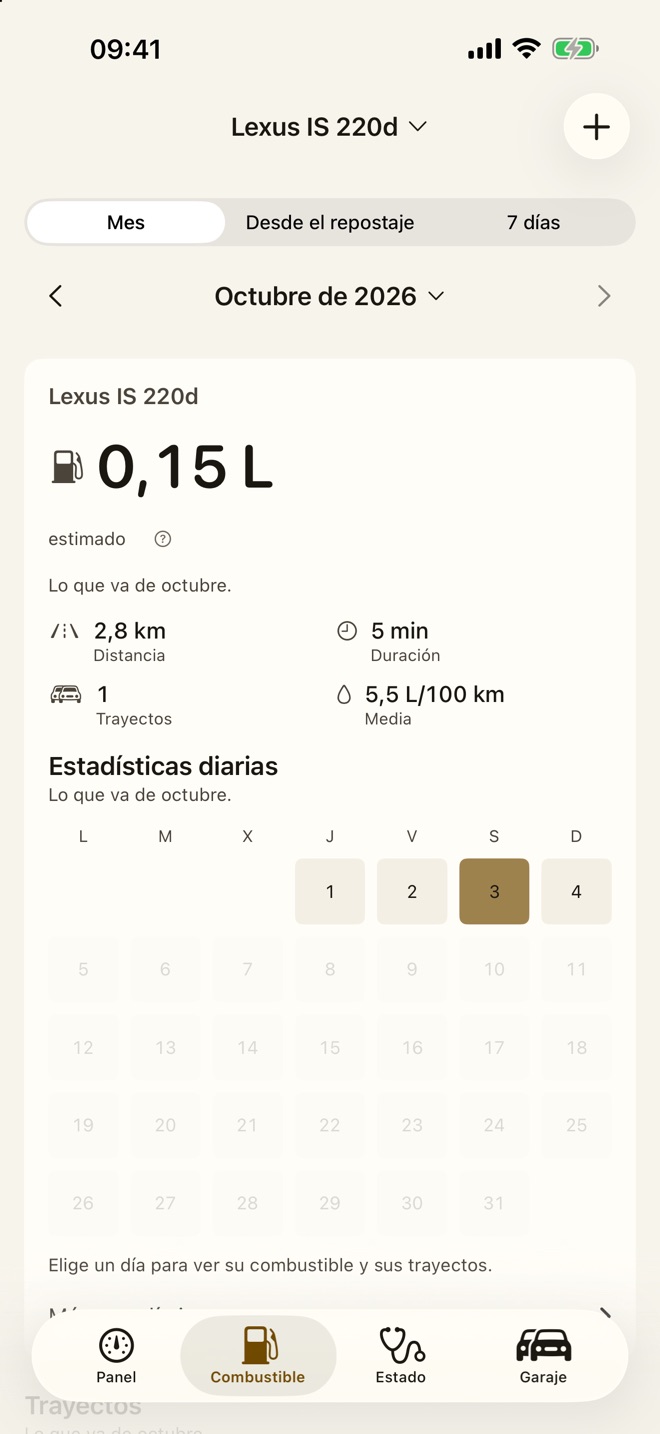 Calendario de combustible